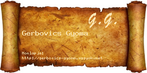 Gerbovics Gyoma névjegykártya